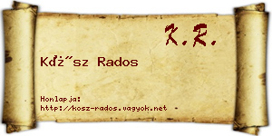 Kósz Rados névjegykártya